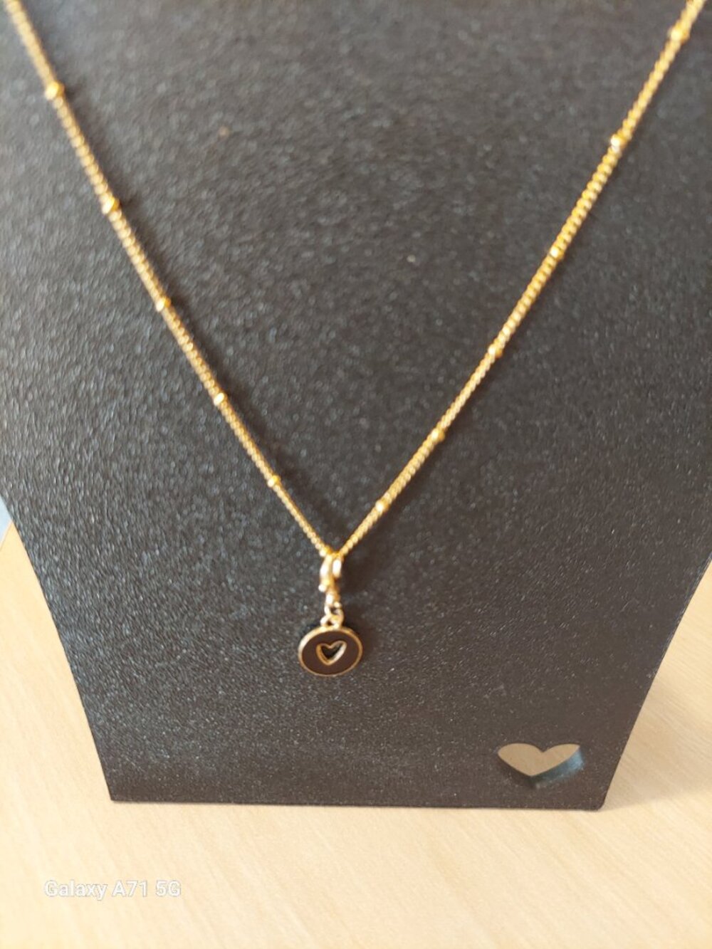 Upcycled Gold Tone Necklace and Heart Pendant